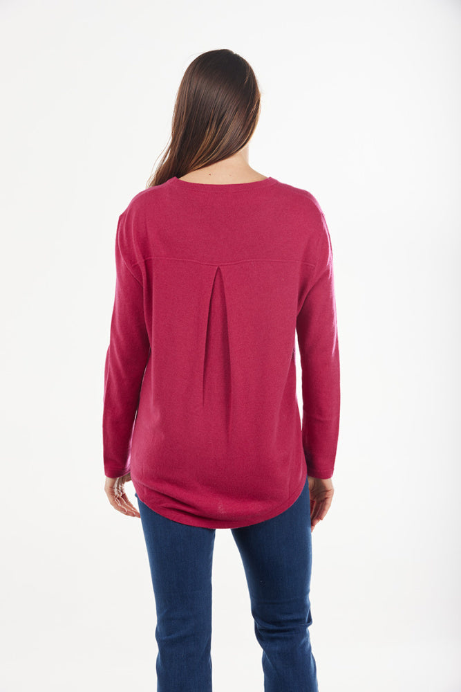 Crew Neck Pullover with Pleat
