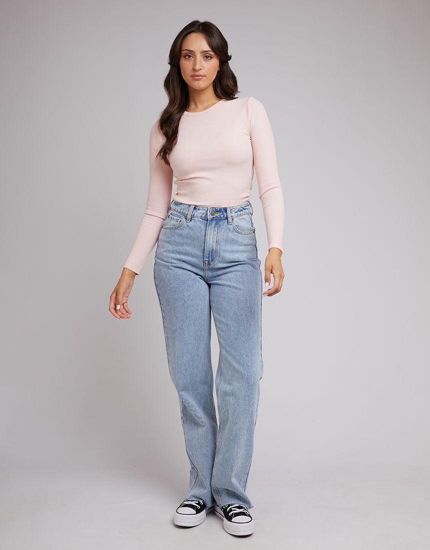 Eve Rib Baby Long Sleeve Tee - Pale Pink