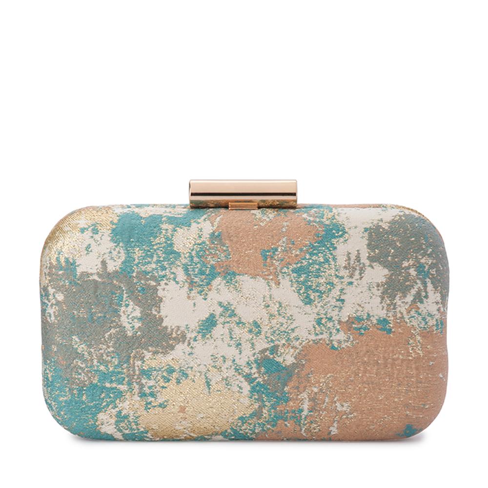 Florence Metallic Jaquard Clutch Mint | Lyn Rose Boutique