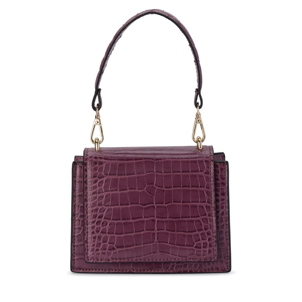 Molli Croc Embossed Burgundy | Lyn Rose Boutique