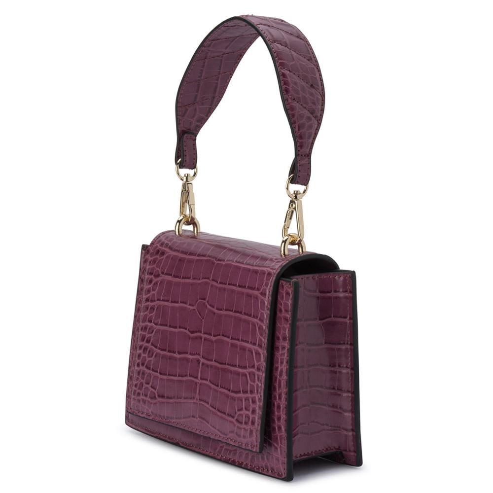 Molli Croc Embossed Burgundy | Lyn Rose Boutique