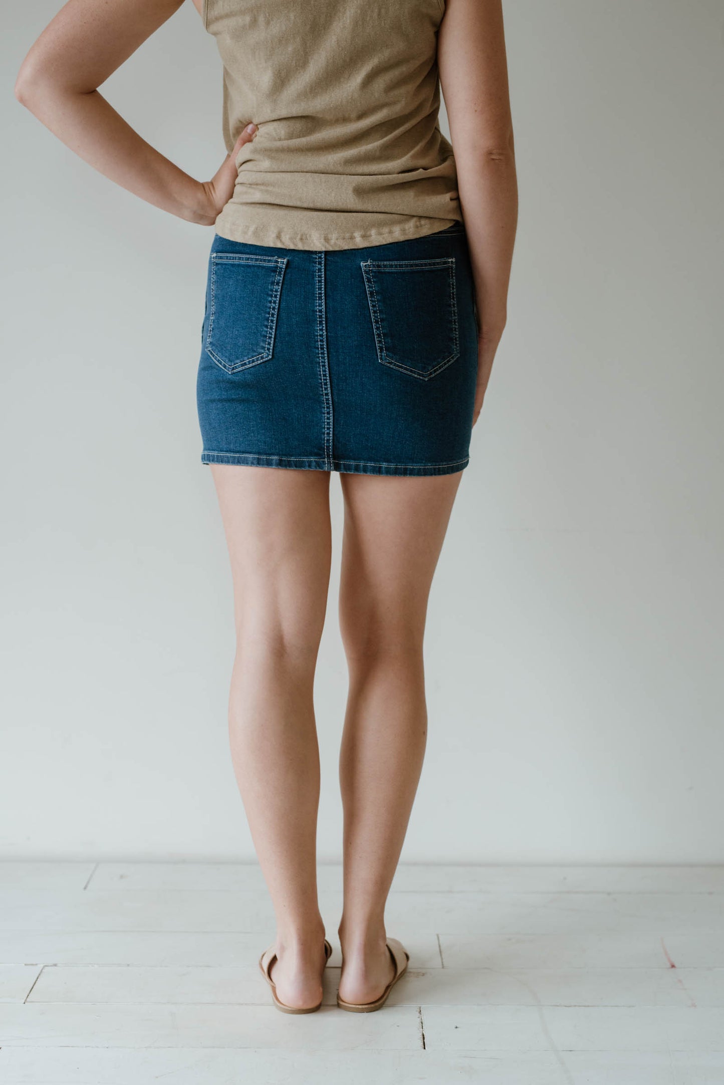 Maxim Denim Skirt Mid Wash Women | Lyn Rose Boutique