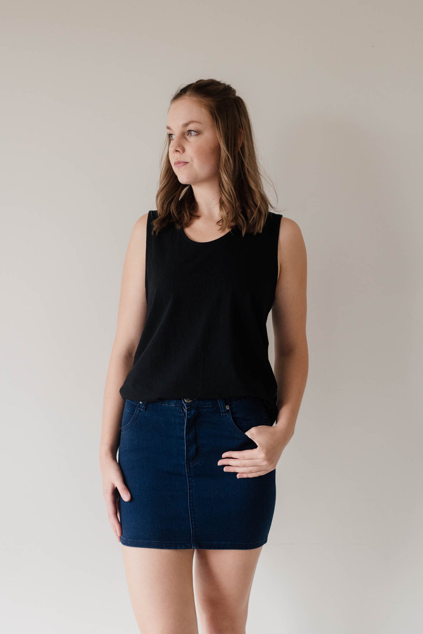 Maxim Denim Skirt Dark Wash | Lyn Rose Boutique