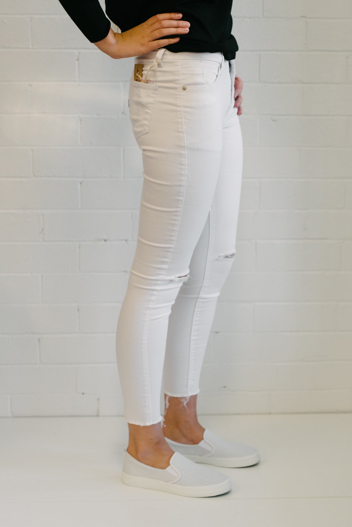 Raw Denim Women White Jeans | Lyn Rose Boutique