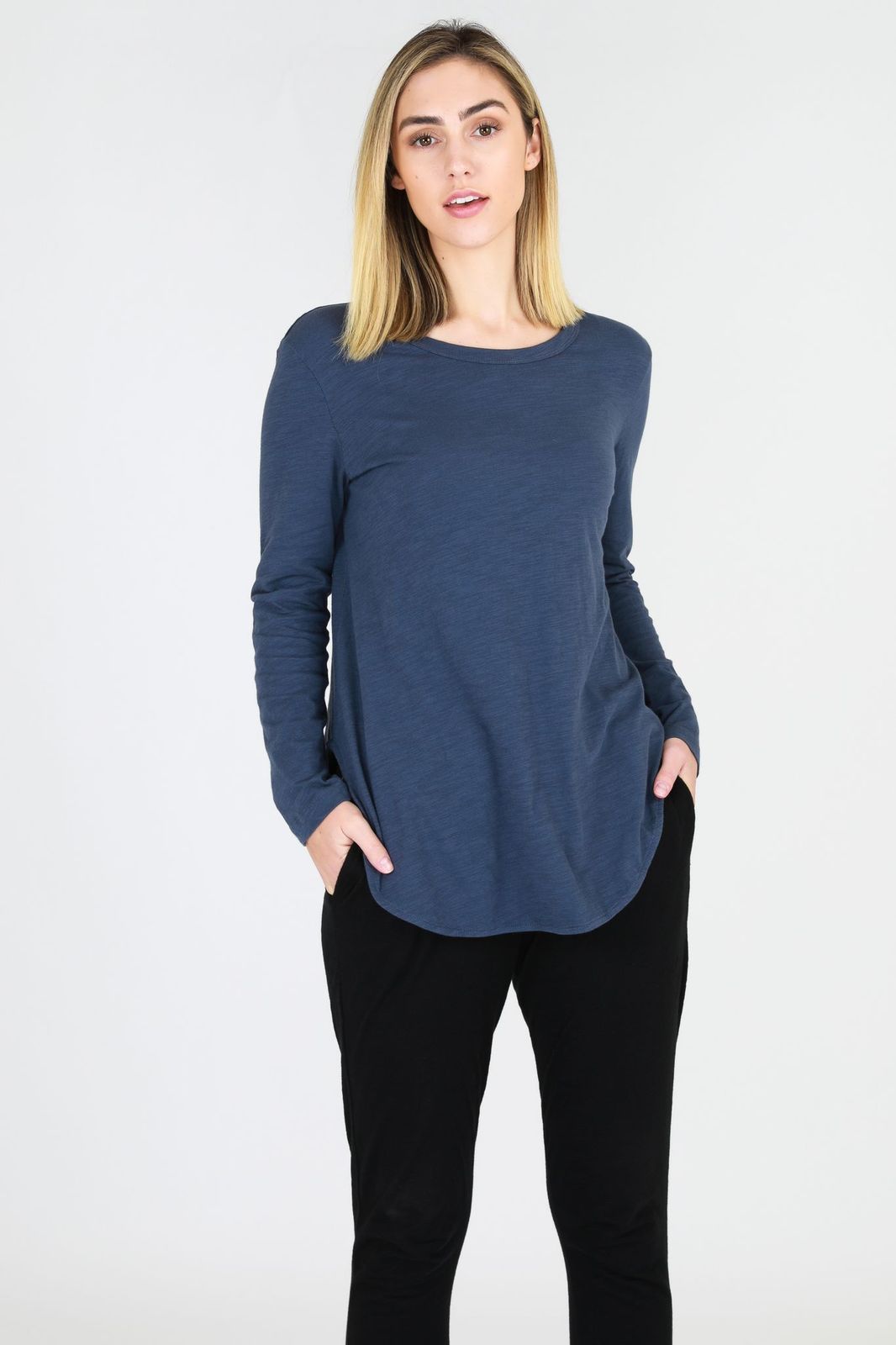 Scarlett Long sleeve Tee Women Indigo | Lyn Rose Boutique