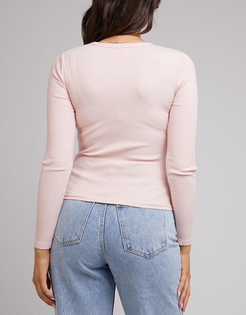 Eve Rib Baby Long Sleeve Tee - Pale Pink