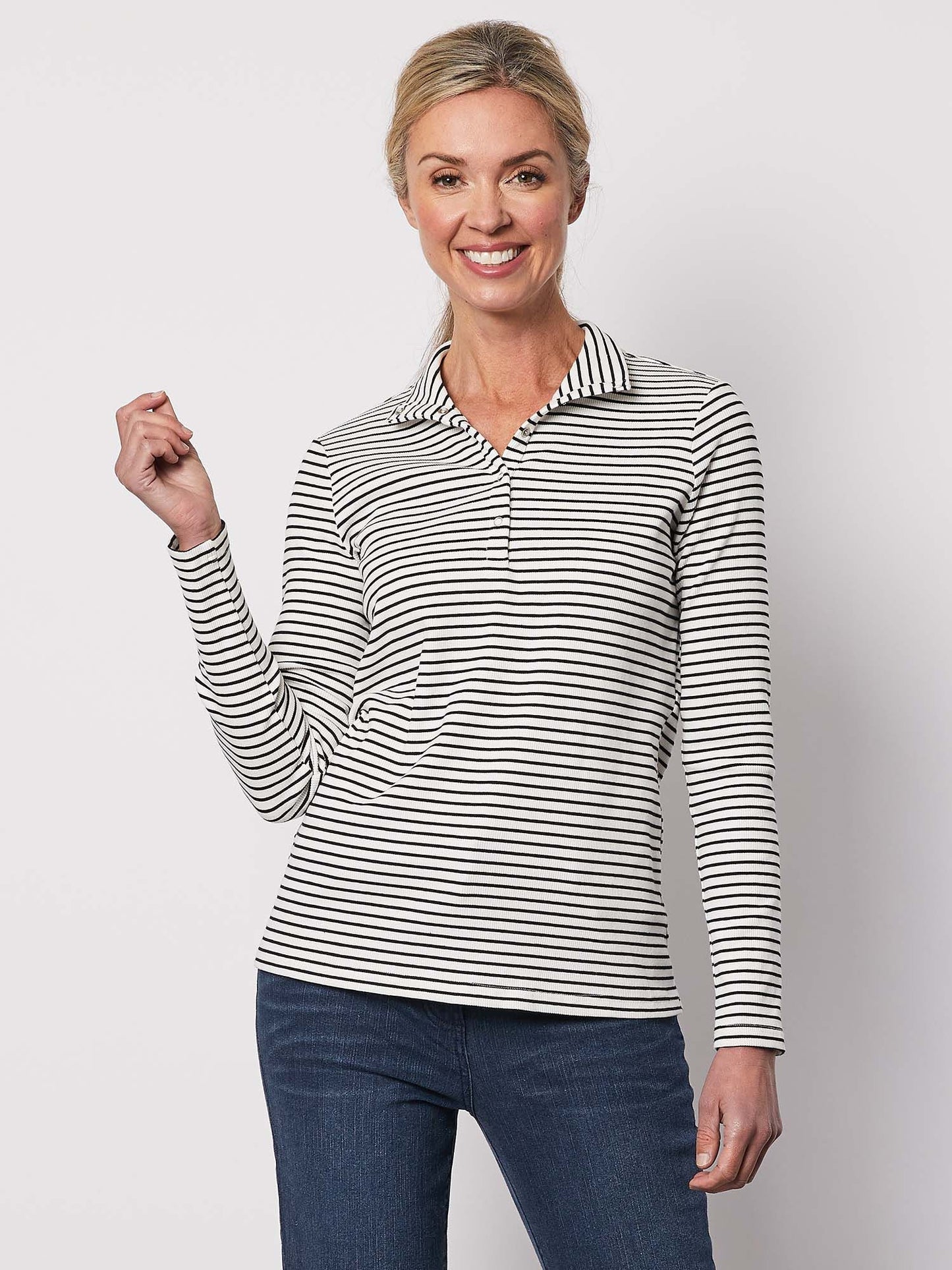 Rib Long Sleeve Tee - Stripe