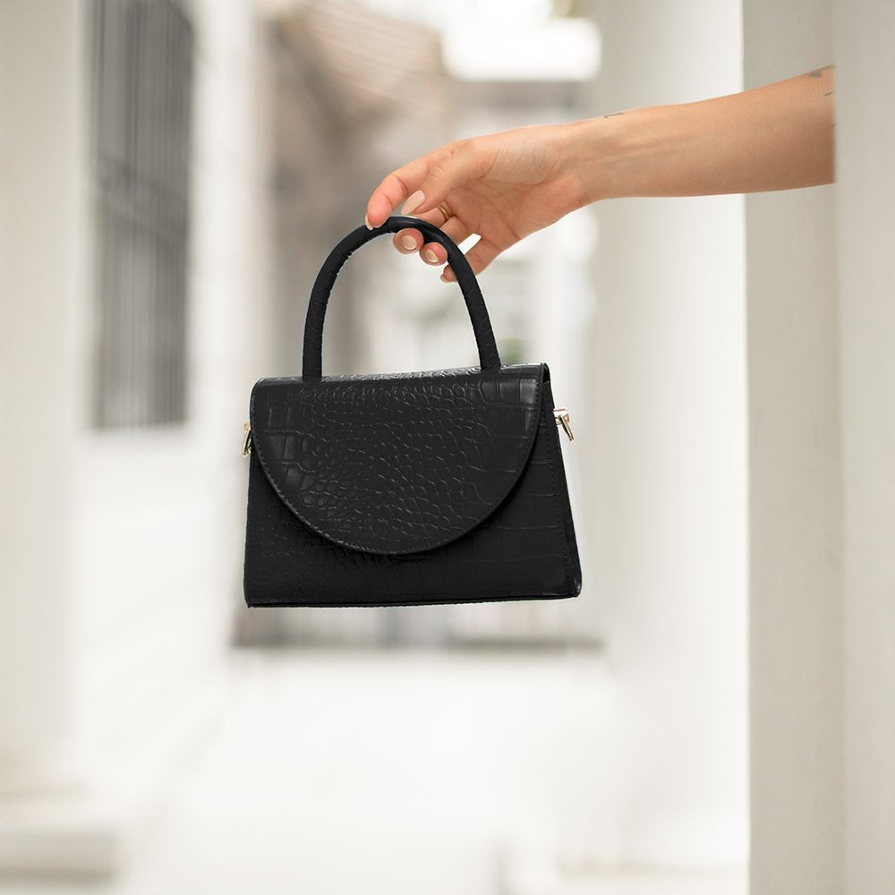 Nadia Top Handle Bag - Black