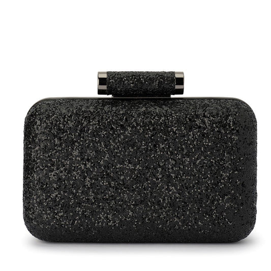 Rosie Glitter Clutch - Black