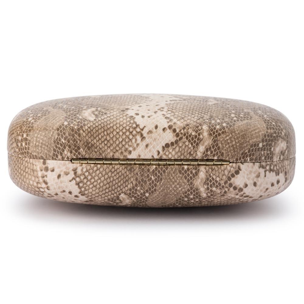 Payton Snake Print Clutch - Natural