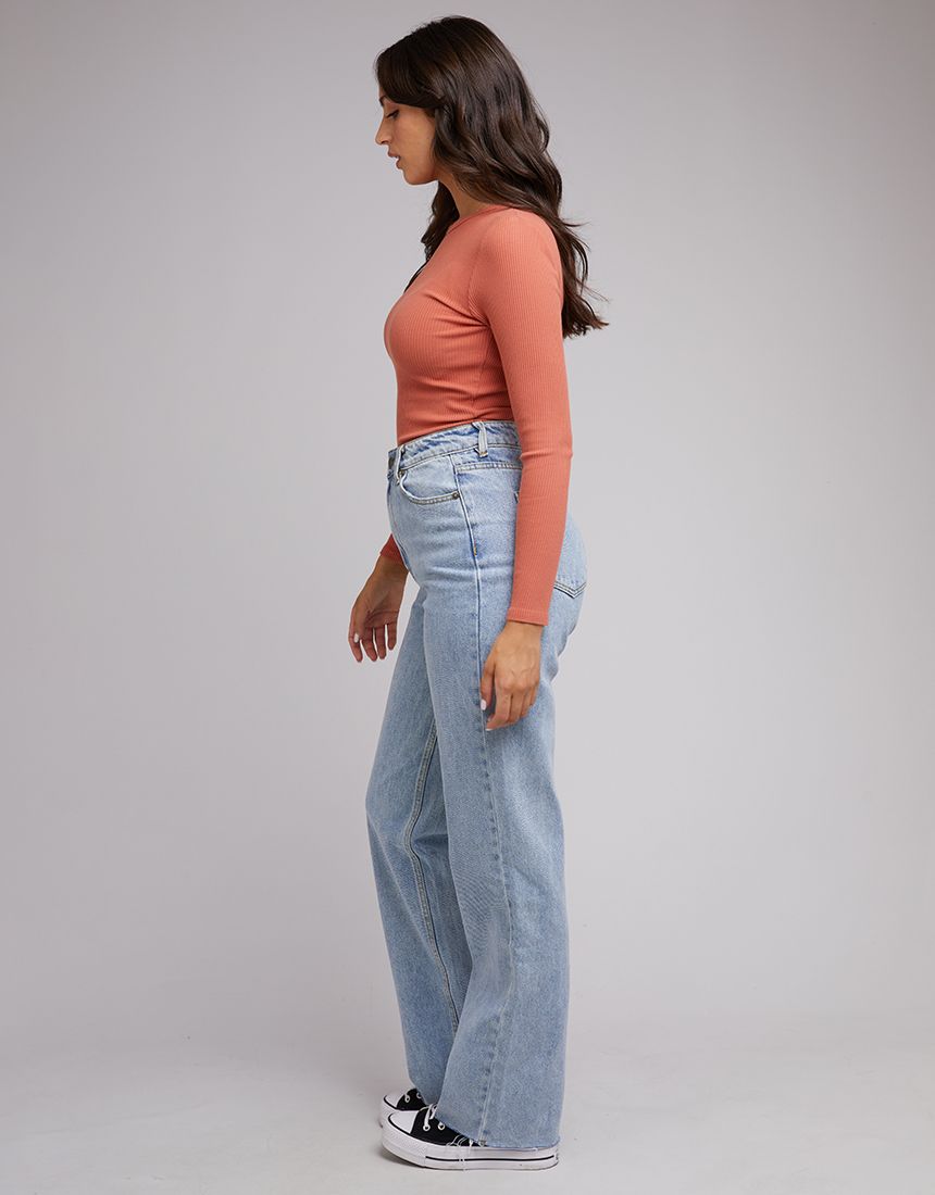 Eve Rib Baby Long Sleeve Tee - Rust