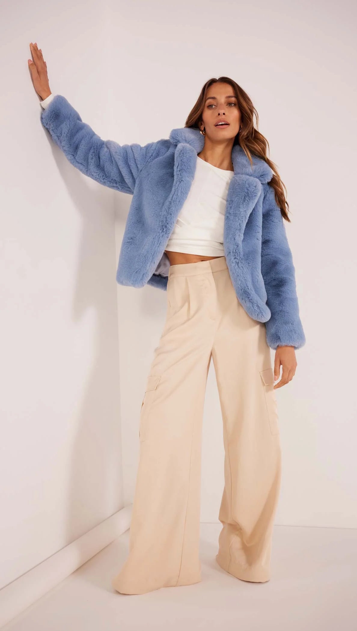 Zara Faux Fur Jacket - Slate