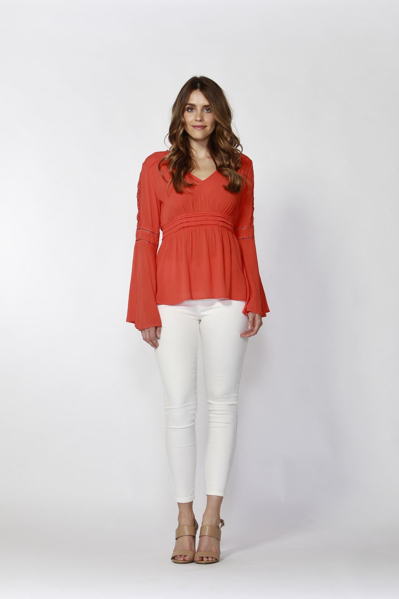 Dominique Lace Trim Blouse