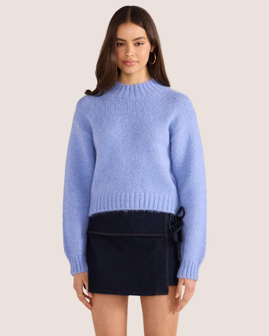 Avery Fluffy Sweater - Cornflower Blue