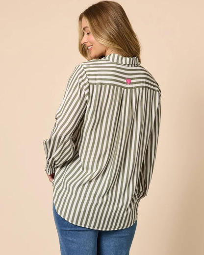 Amour Stripe Shirt - Khaki