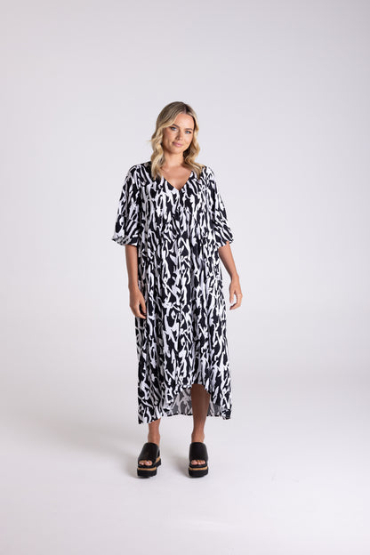 Abstract Print Dress
