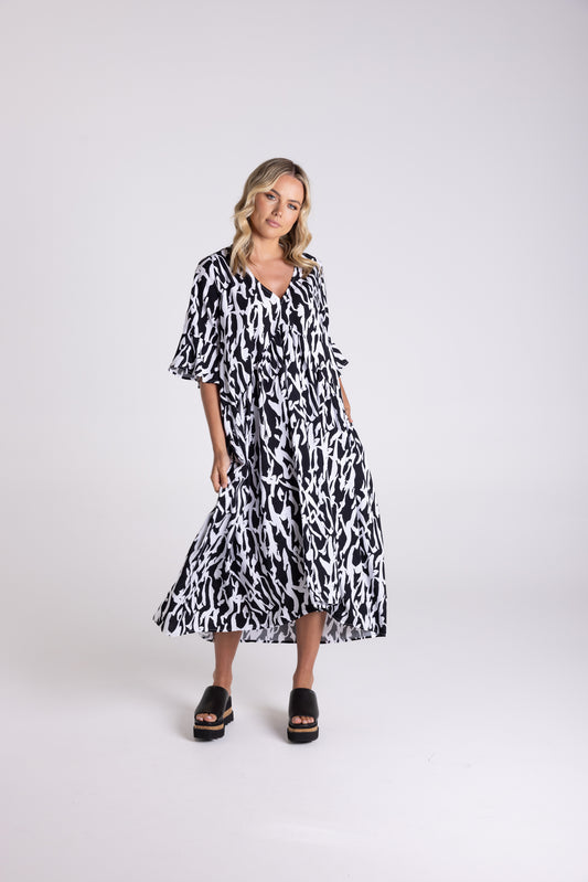 Abstract Print Dress