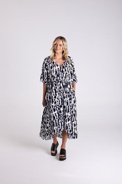 Abstract Print Dress