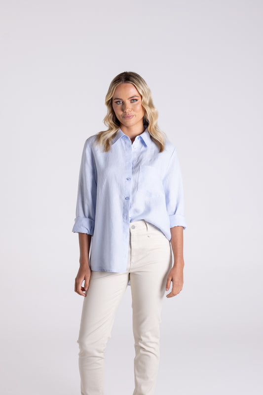 Classic Linen Shirt - Ice Blue