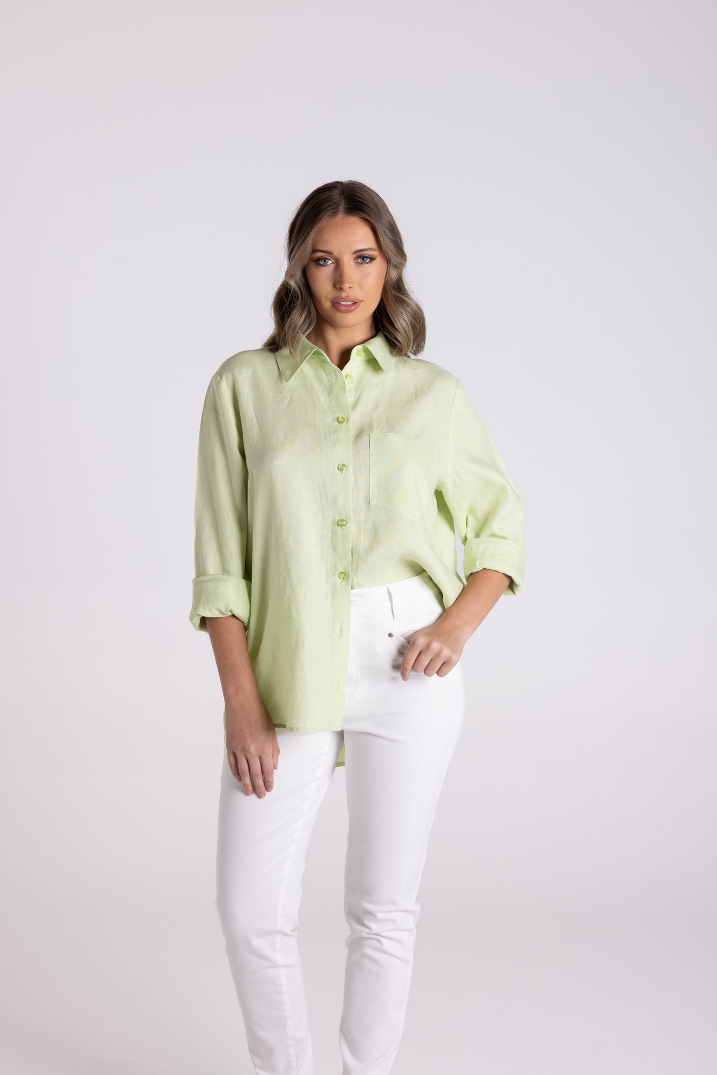 Classic linen Shirt - Lime