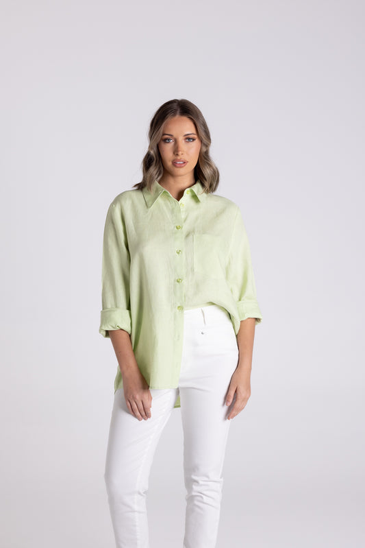 Classic linen Shirt - Lime