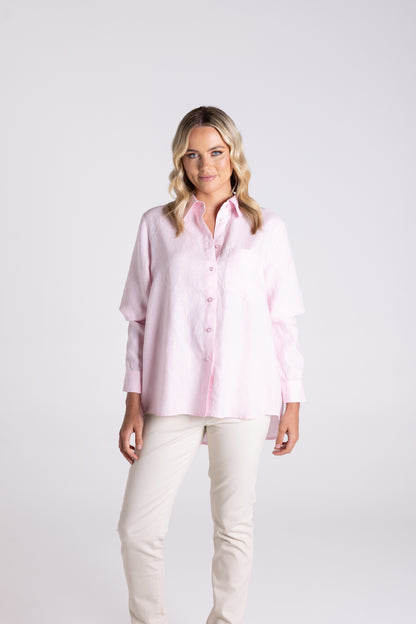 Classic Linen Shirt - Pink