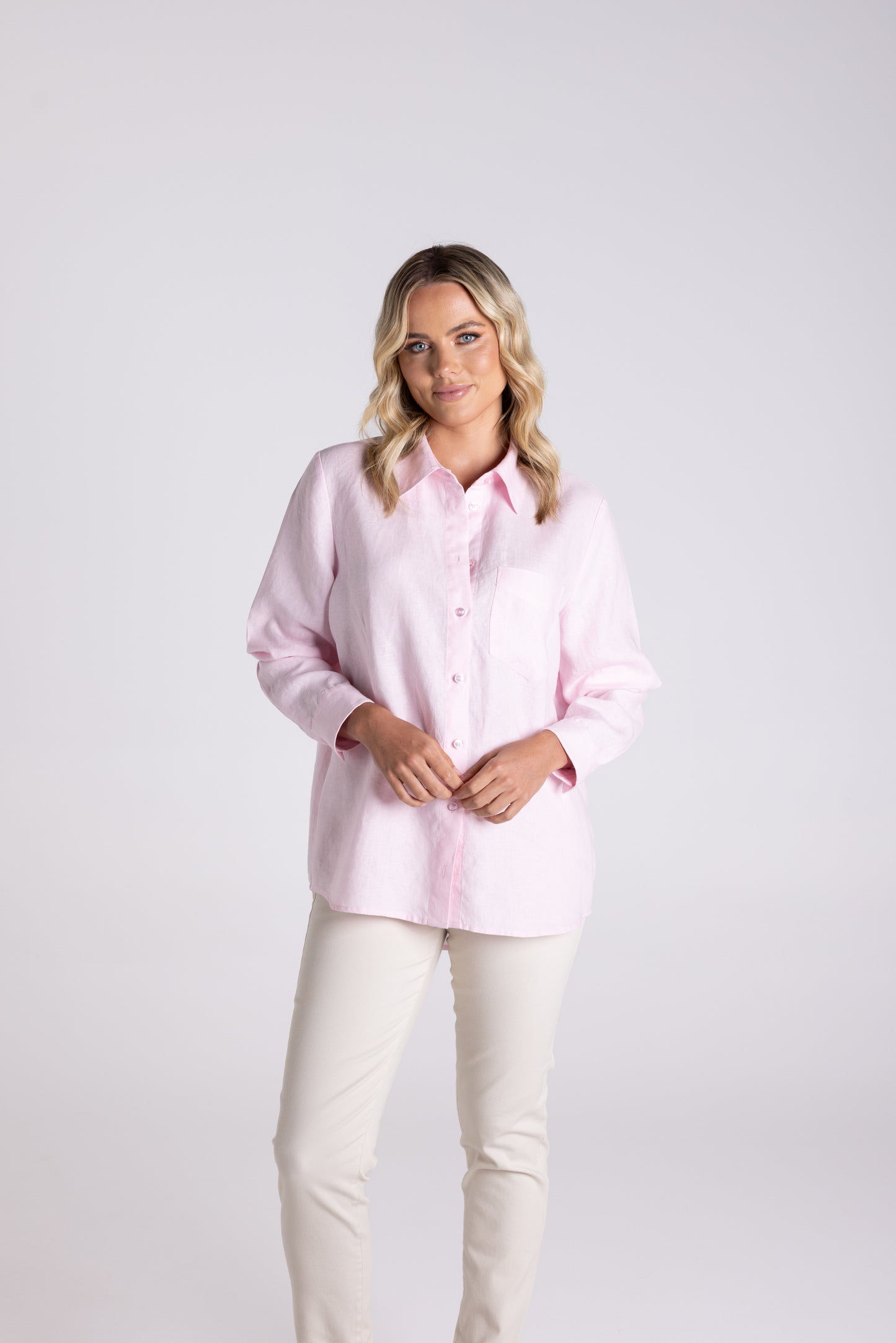 Classic Linen Shirt - Pink