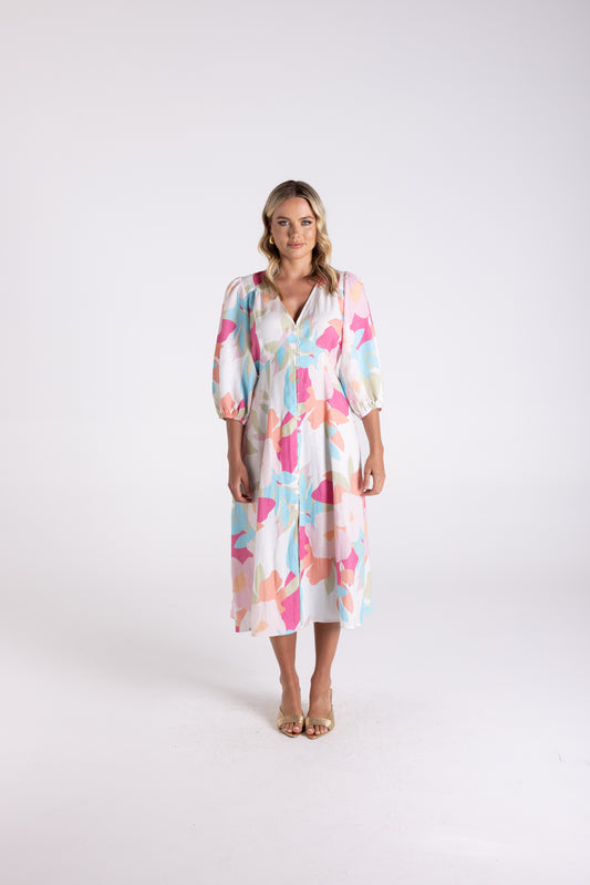 Anna Print Midi Dress
