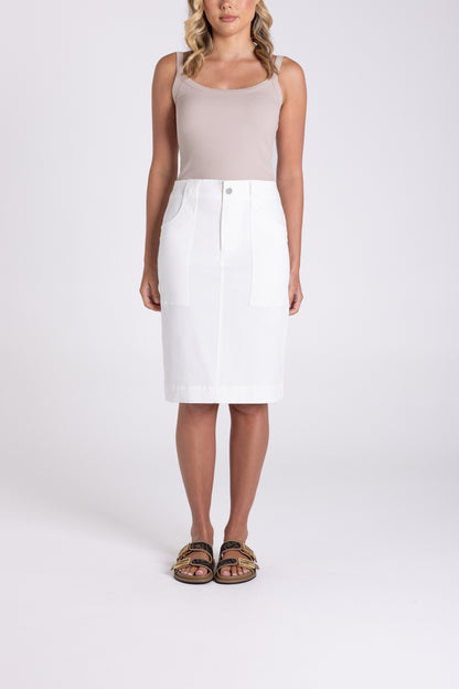 Sateen Skirt - White