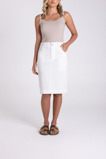 Sateen Skirt - White