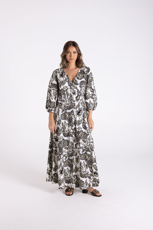 Katie Print Midi Dress