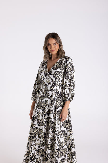 Katie Print Midi Dress