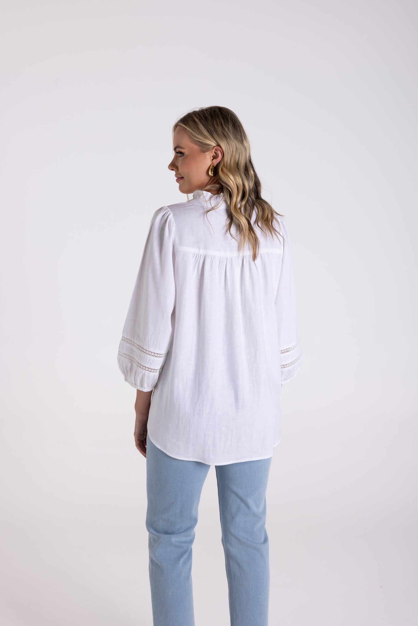 Linen Viscose Top - White