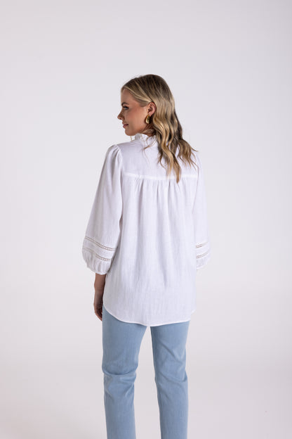 Linen Viscose Top - White