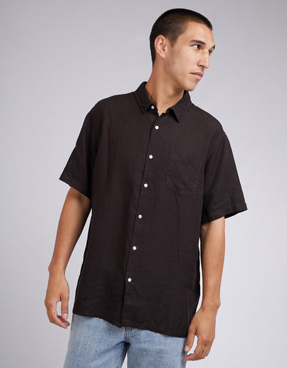 Linen S/S Shirt - Black