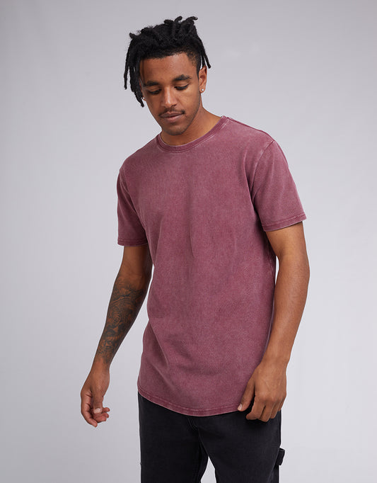 Acid Pique Tee - Burgundy