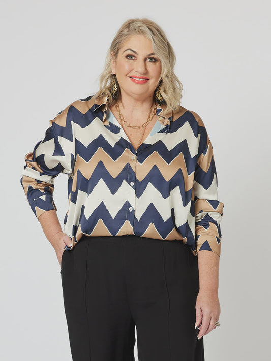 Bella Print Satin Shirt