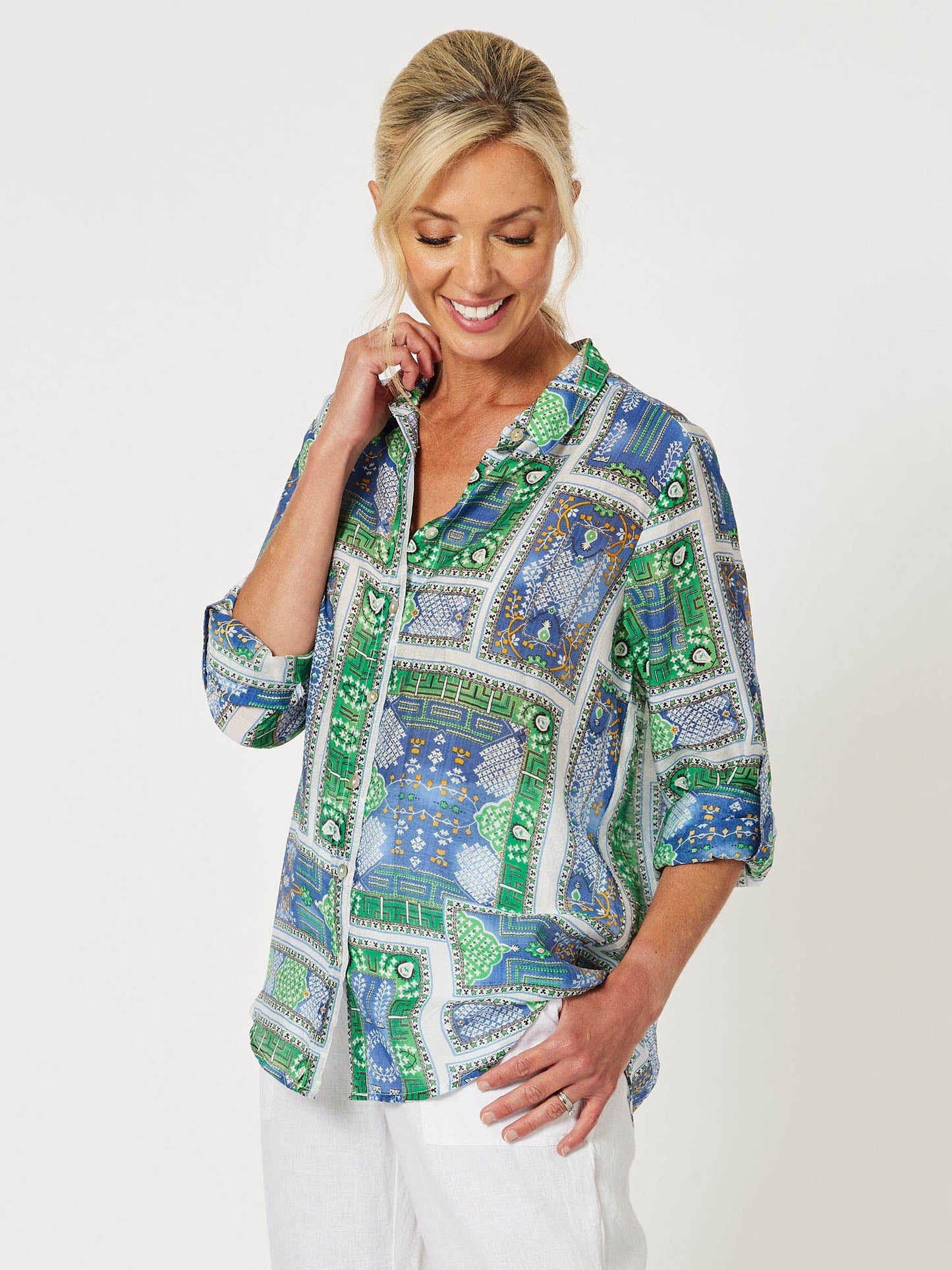 Mosman Shirt - Green\Blue