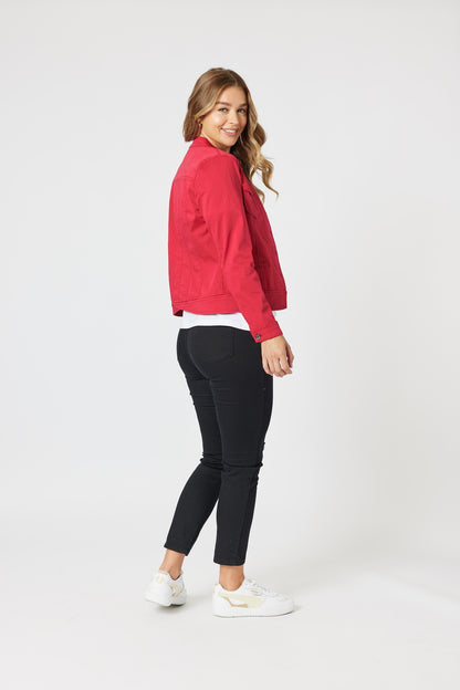 Maggie Denim Jacket - Red