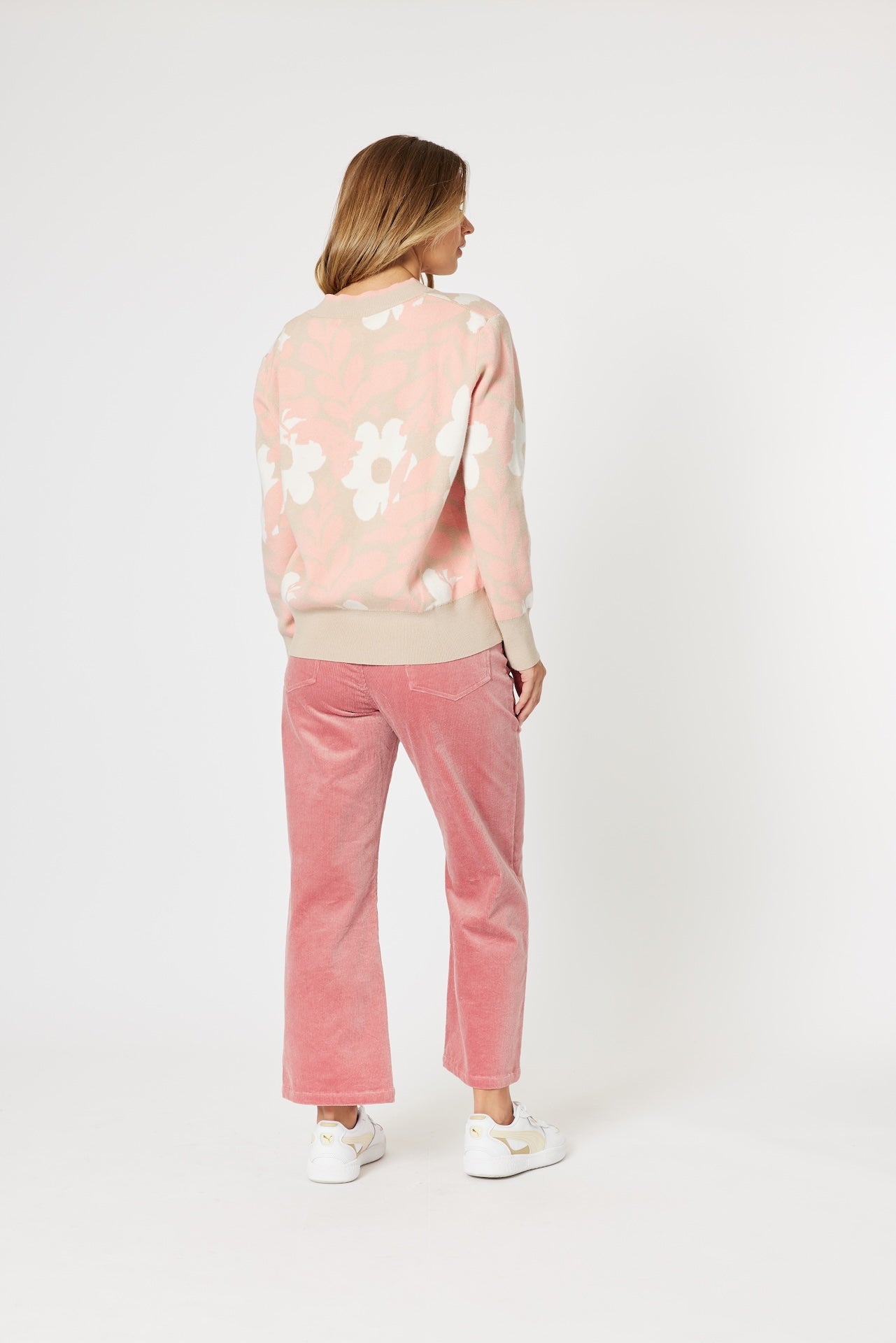 Pasadena Floral Knit - Coral/Natural
