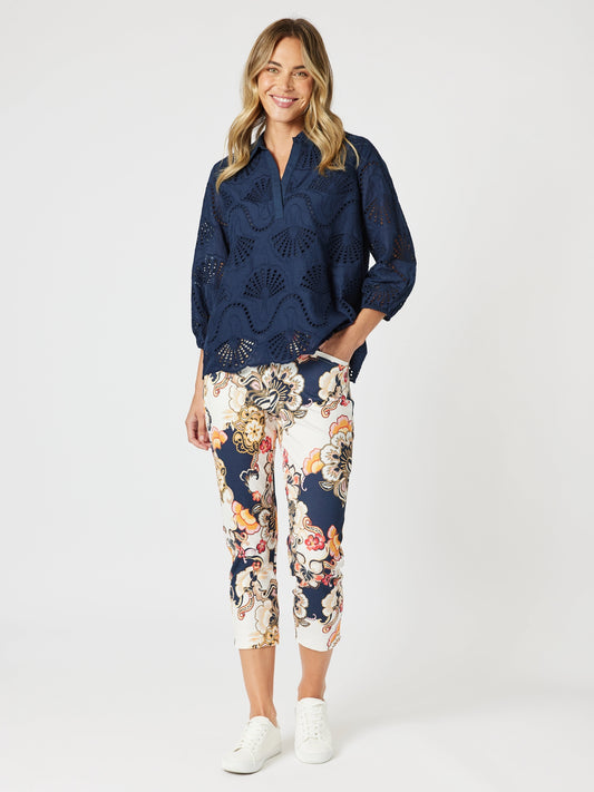 Shelly Lace Top - Navy
