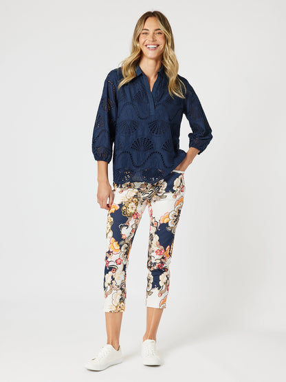 Shelly Lace Top - Navy