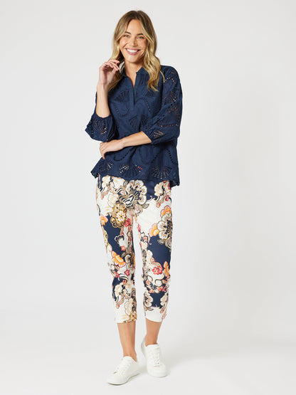 Shelly Lace Top - Navy