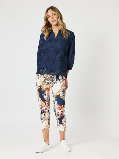 Shelly Lace Top - Navy