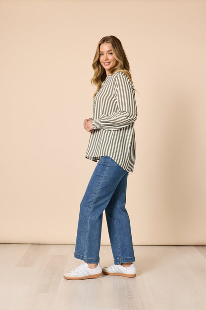 Amour Stripe Shirt - Khaki