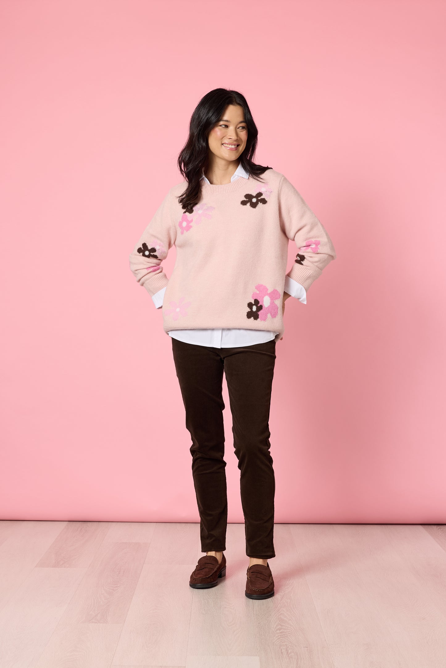 Chelsea Flower Knit- Blush