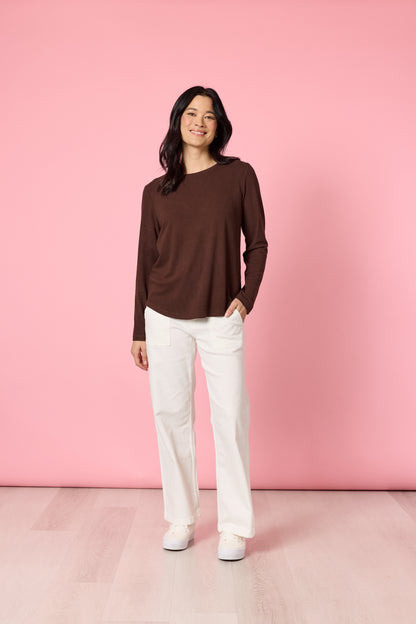 Brushed Cotton Crew Neck Tee