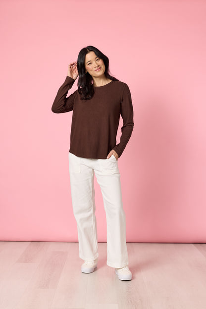 Brushed Cotton Crew Neck Tee