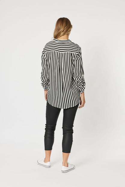 Tina Stripe Shirt - Black & White