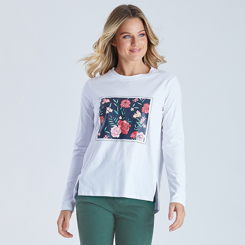 Framed Floral Print Tee